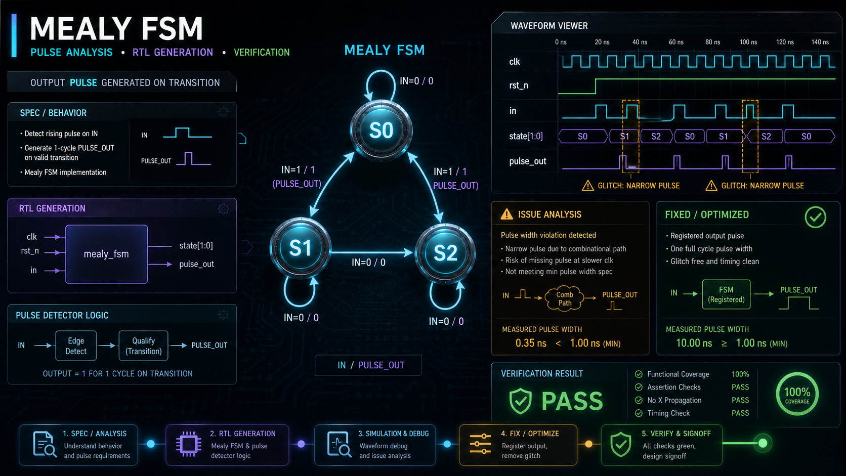 Mealy FSM Pulse Analysis